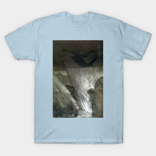 Erda Bids Thee Farewell - The Rhinegold and the Valkyrie - Arthur Rackham T-Shirt by forgottenbeauty